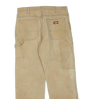 DICKIES Mens Regular Beige Cotton Blend Zip Trousers W32 L30 Workwear Casual