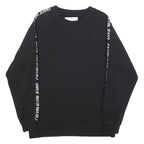 CALVIN KLEIN JEANS Womens Black Sweatshirt Crew Neck XS Logo Tape Detail