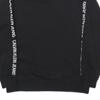 CALVIN KLEIN JEANS Womens Black Sweatshirt Crew Neck XS Logo Tape Detail