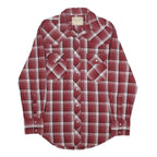WRANGLER Mens Red & White Check Western Shirt S Classic Casual Cotton Blend