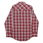 WRANGLER Mens Red & White Check Western Shirt S Classic Casual Cotton Blend
