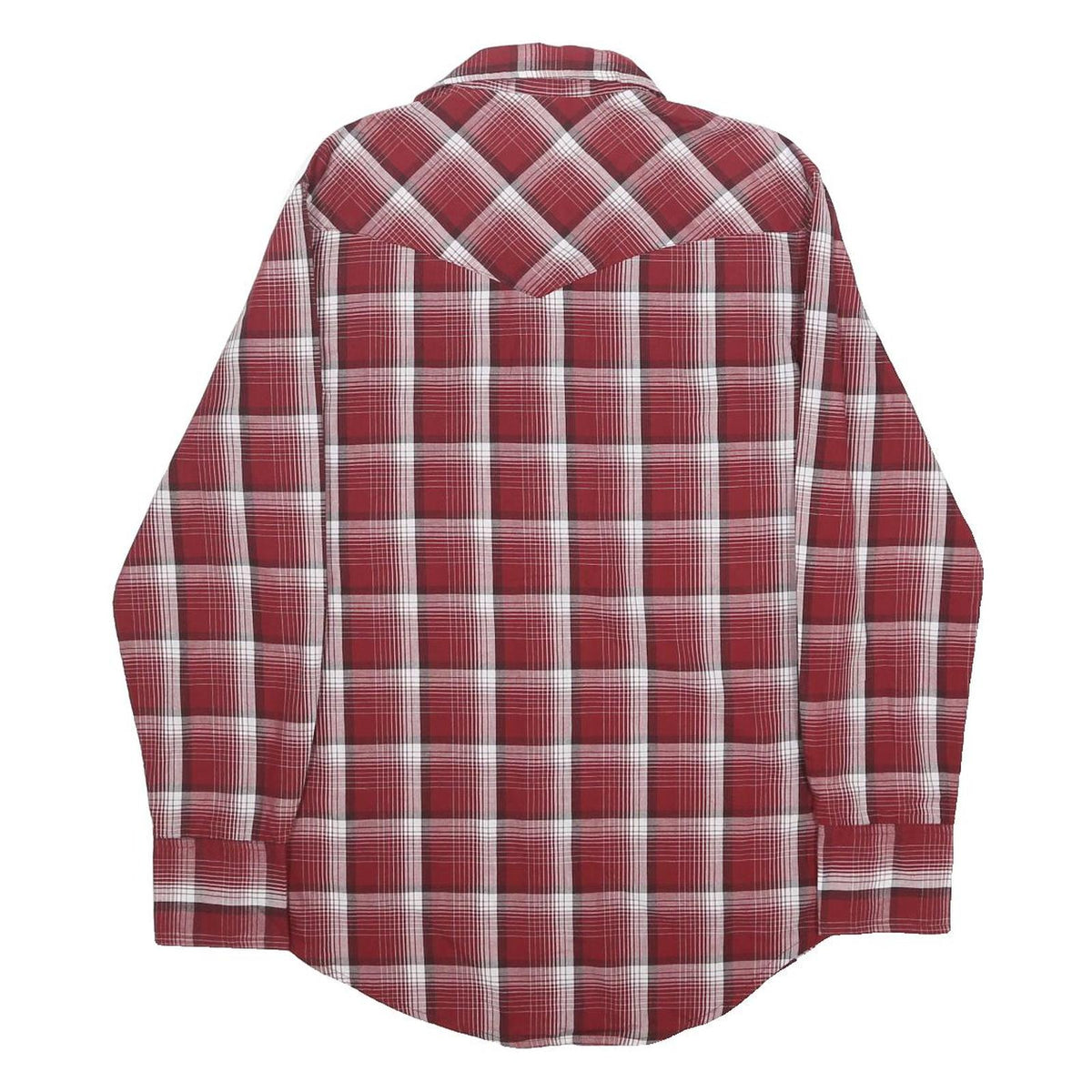 WRANGLER Mens Red & White Check Western Shirt S Classic Casual Cotton Blend