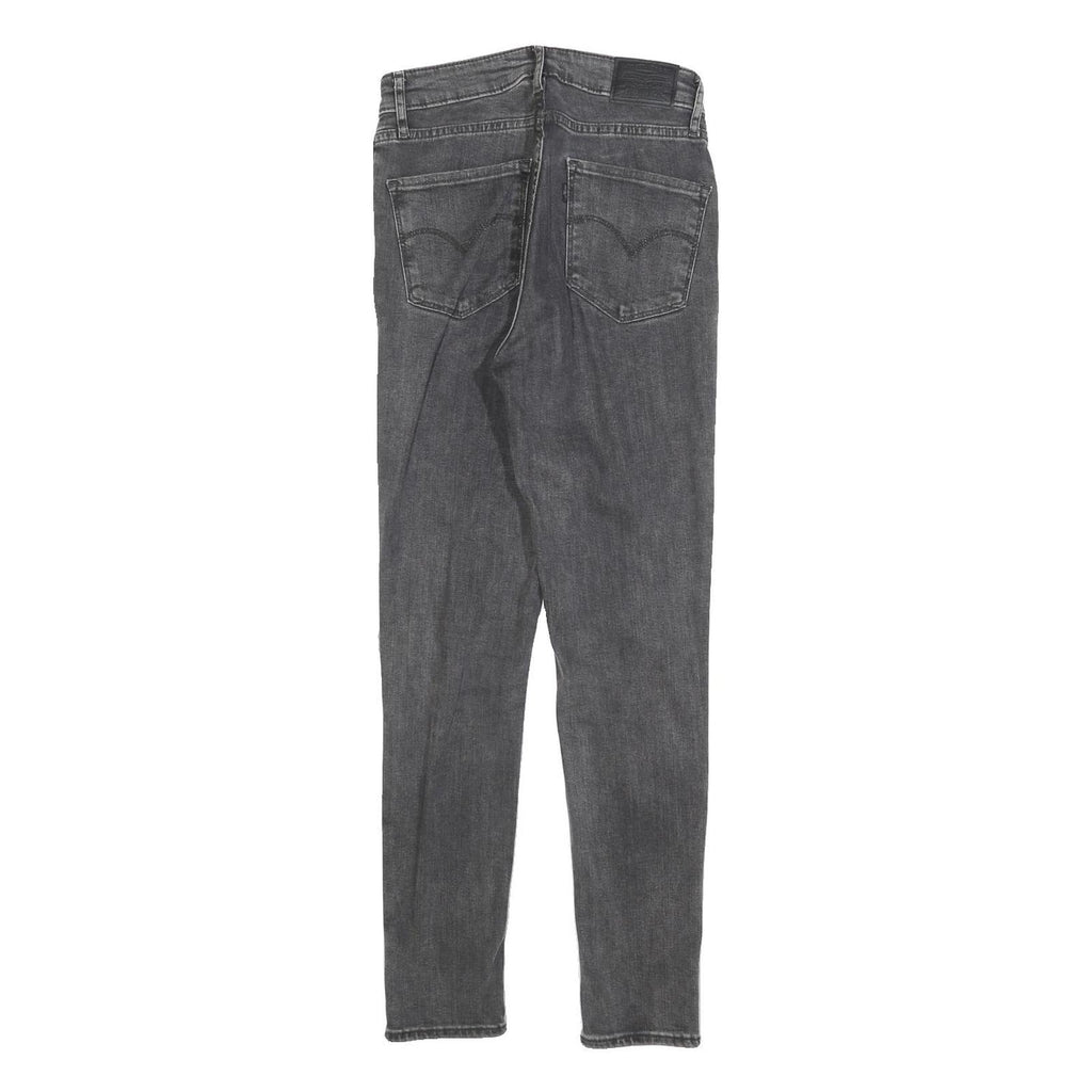 LEVI'S 721 Womens Jeans Black Slim Skinny Denim Medium W27 L28 Ripped Knee