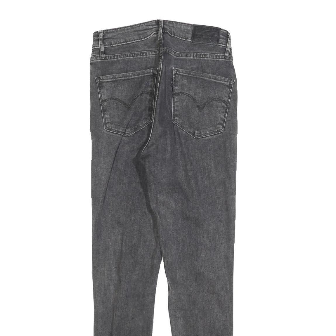 LEVI'S 721 Womens Jeans Black Slim Skinny Denim Medium W27 L28 Ripped Knee