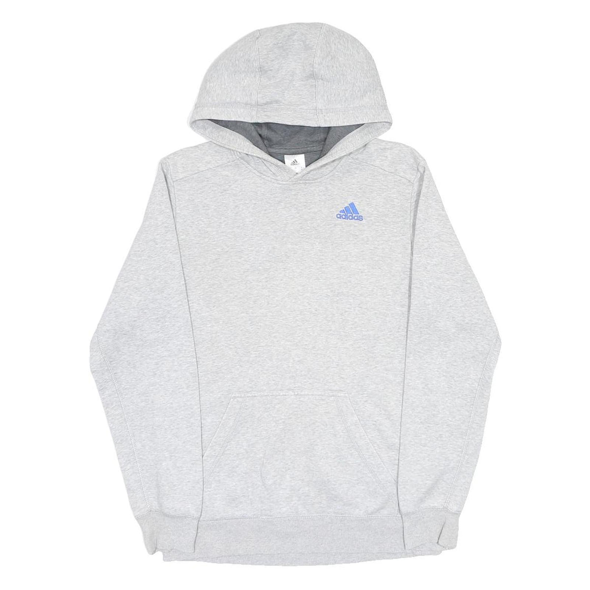 ADIDAS Mens Grey Hoodie S Cotton Blend Pullover Lightweight Casual Sweatshirt