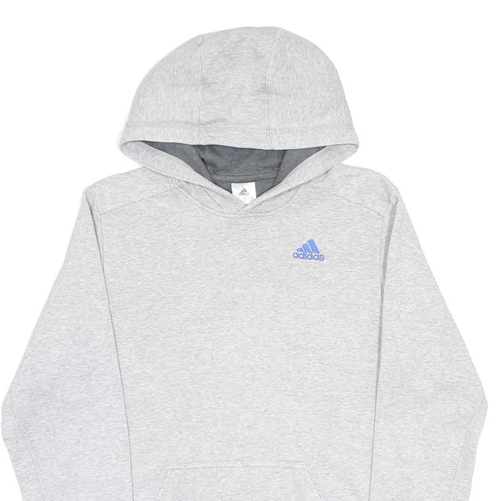 ADIDAS Mens Grey Hoodie S Cotton Blend Pullover Lightweight Casual Sweatshirt