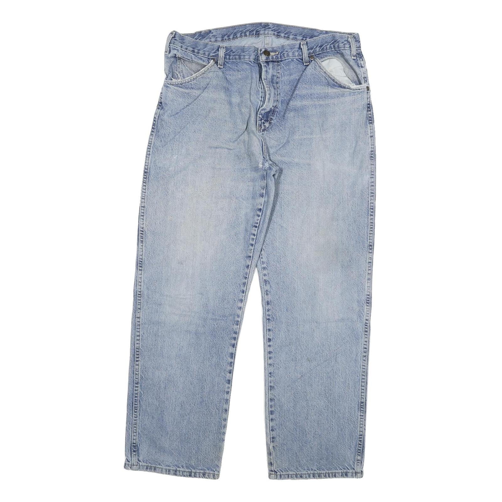 DICKIES Mens Regular Fit Blue Denim Jeans W36 L30 Zip Cotton Blend Classic