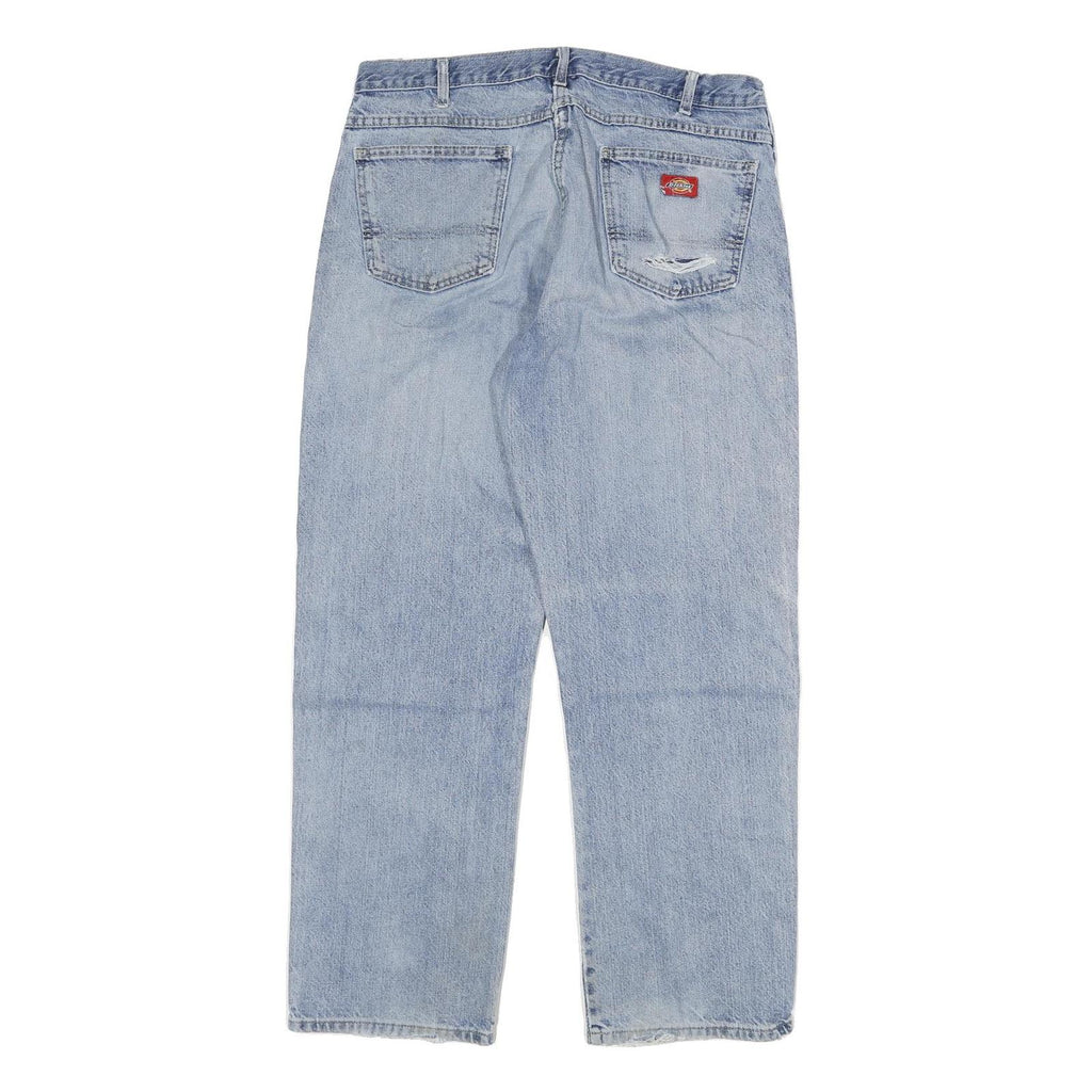DICKIES Mens Regular Fit Blue Denim Jeans W36 L30 Zip Cotton Blend Classic