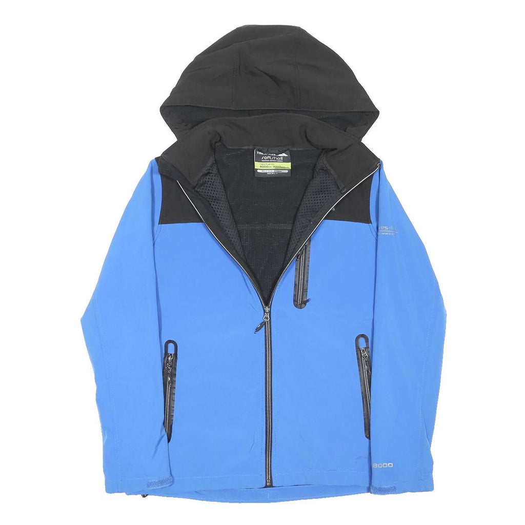 TRESPASS Mens Blue & Black Outdoor Jacket M Polyester Blend Zip Hooded