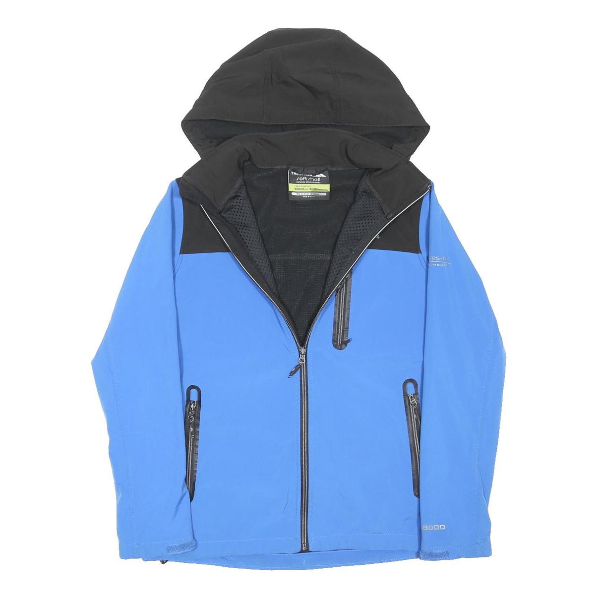 TRESPASS Mens Blue & Black Outdoor Jacket M Polyester Blend Zip Hooded