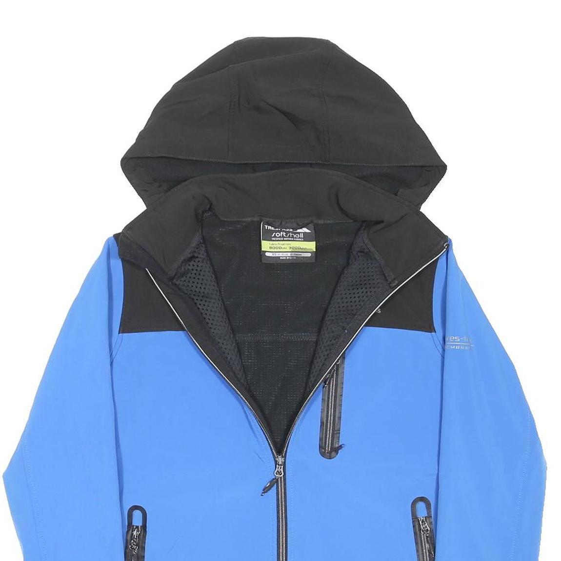 TRESPASS Mens Blue & Black Outdoor Jacket M Polyester Blend Zip Hooded