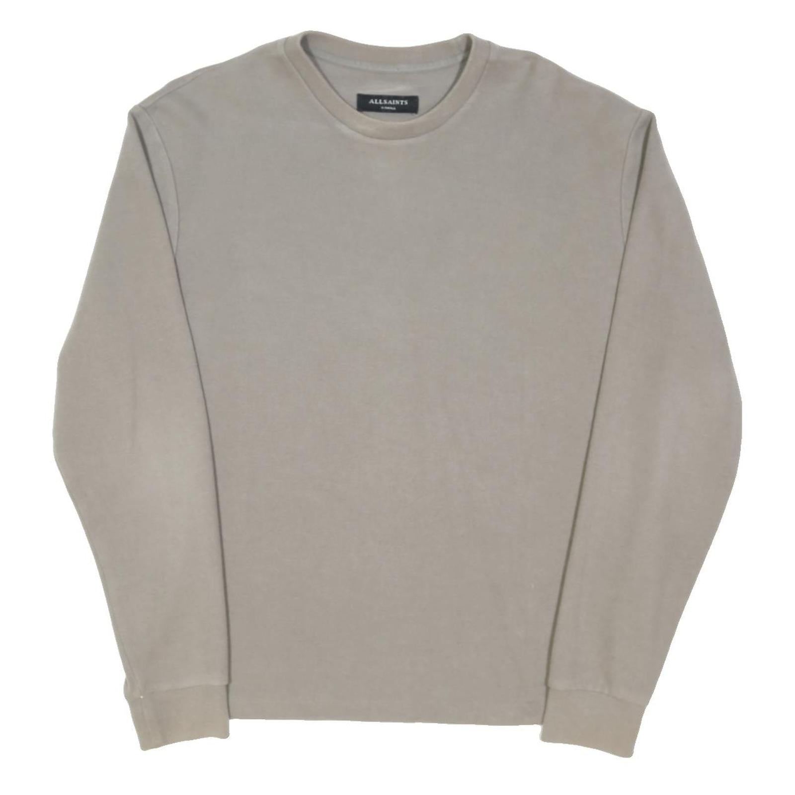 ALLSAINTS Mens Beige Crew Neck XS Cotton Blend Sweatshirt Casual Pullover