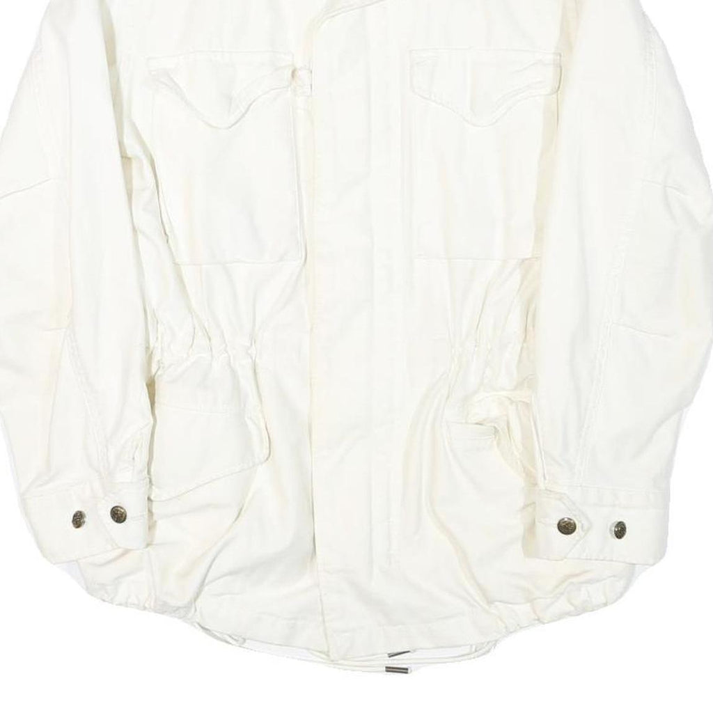 POLO RALPH LAUREN Womens White Jacket S Cotton Blend Plain Zip Casual