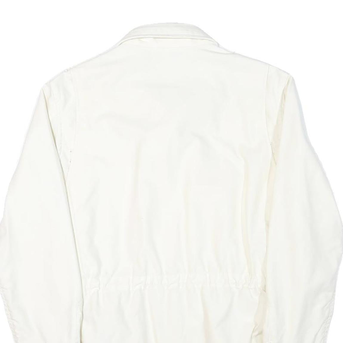 POLO RALPH LAUREN Womens White Jacket S Cotton Blend Plain Zip Casual