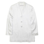 BLU CHARME Womens Blazer Jacket White Satin Viscose UK 10