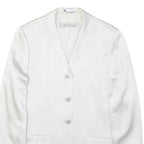 BLU CHARME Womens Blazer Jacket White Satin Viscose UK 10