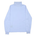 LANDSEND Womens Blue Plain Pullover Roll Neck Basic Knit S Cotton Blend Jumper