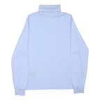 LANDSEND Womens Blue Plain Pullover Roll Neck Basic Knit S Cotton Blend Jumper