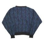 JANTZEN Womens Blue Patterned Jumper Crew Neck Chunky Knit XL Vintage 80s