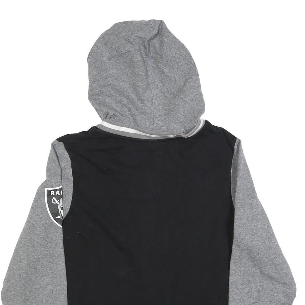 NFL Womens Black & Grey Raiders Full Zip Hoodie 2XL Cotton Blend Casual