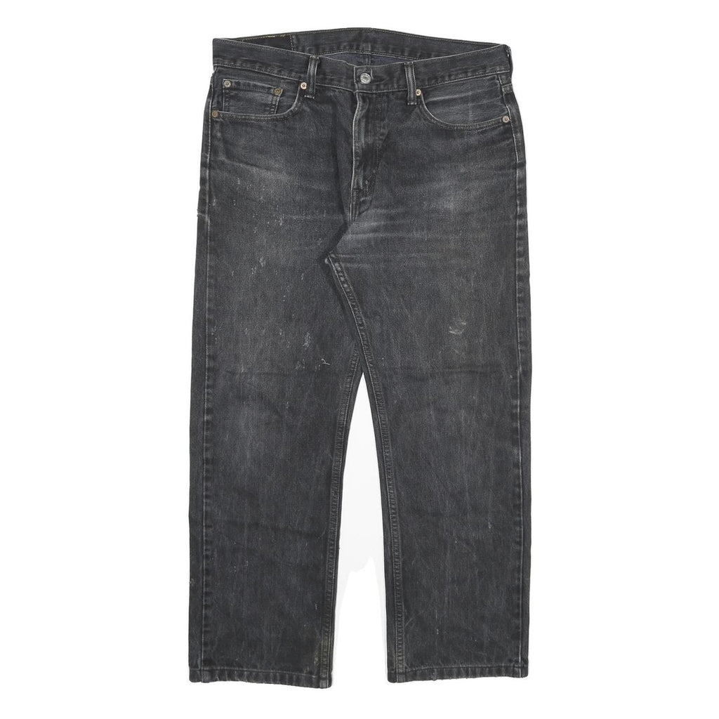 LEVI'S 505 Mens Jeans Black Regular Straight Denim Medium W32 L26 Classic Style