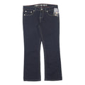 DICKIES Womens Cotton Blend Slim Dark Blue Trousers W32 L28 Zip Casual Wear