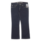 DICKIES Womens Cotton Blend Slim Dark Blue Trousers W32 L28 Zip Casual Wear