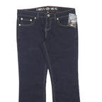 DICKIES Womens Cotton Blend Slim Dark Blue Trousers W32 L28 Zip Casual Wear