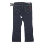 DICKIES Womens Cotton Blend Slim Dark Blue Trousers W32 L28 Zip Casual Wear