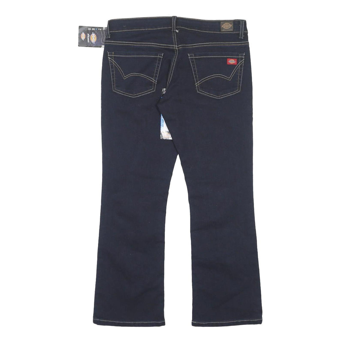 DICKIES Womens Cotton Blend Slim Dark Blue Trousers W32 L28 Zip Casual Wear