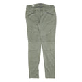 TOMMY HILFIGER Womens Cotton Blend Slim Green Trousers W32 L32 Zip Pockets