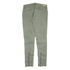 TOMMY HILFIGER Womens Cotton Blend Slim Green Trousers W32 L32 Zip Pockets