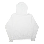 CHAMPION Mens White Pullover Hoodie M Cotton Logo Embroidered Chest