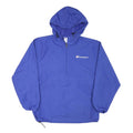 CHAMPION Mens Blue Nylon Hooded Zip Jacket M Sports Casual Lightweight