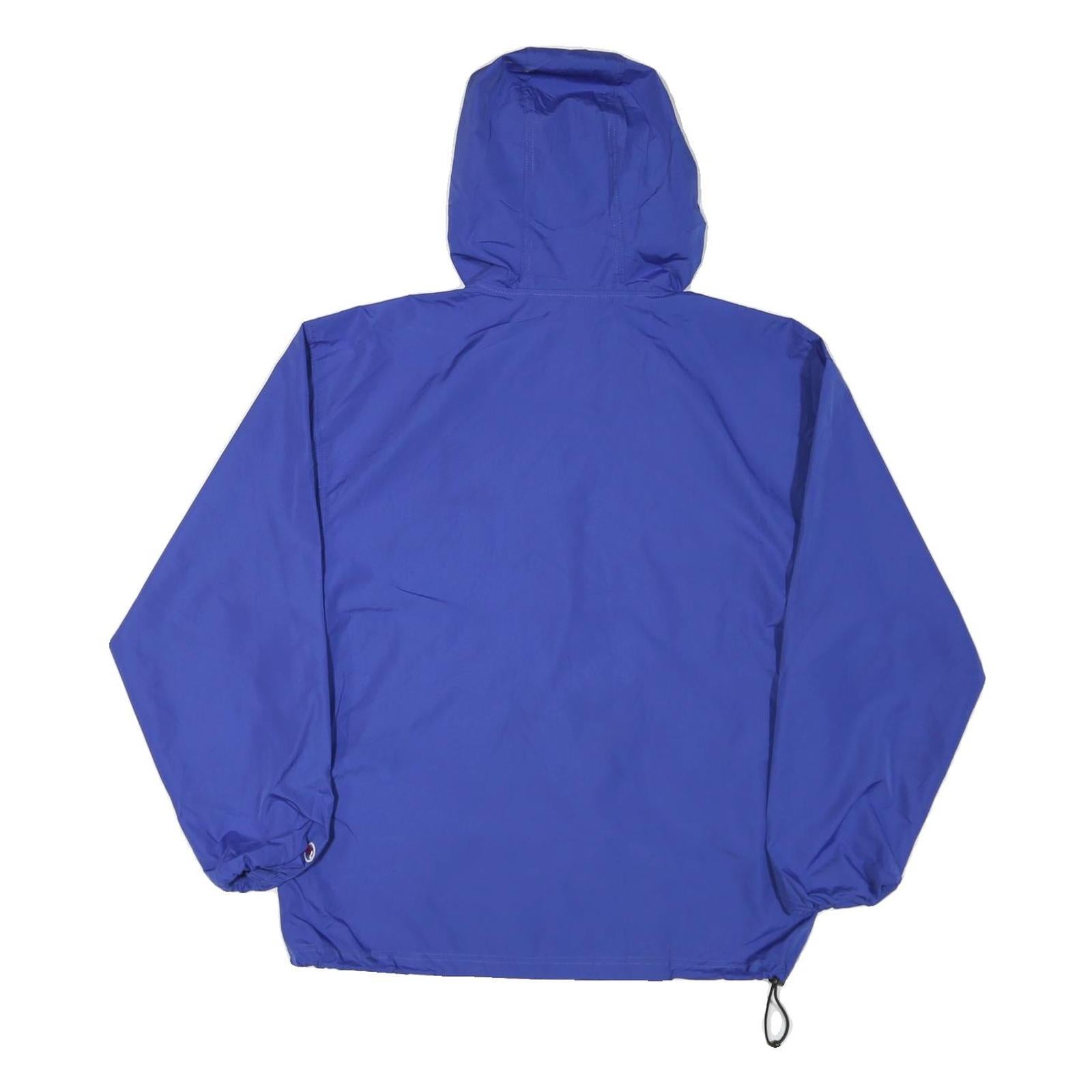 CHAMPION Mens Blue Nylon Hooded Zip Jacket M Sports Casual Lightweight