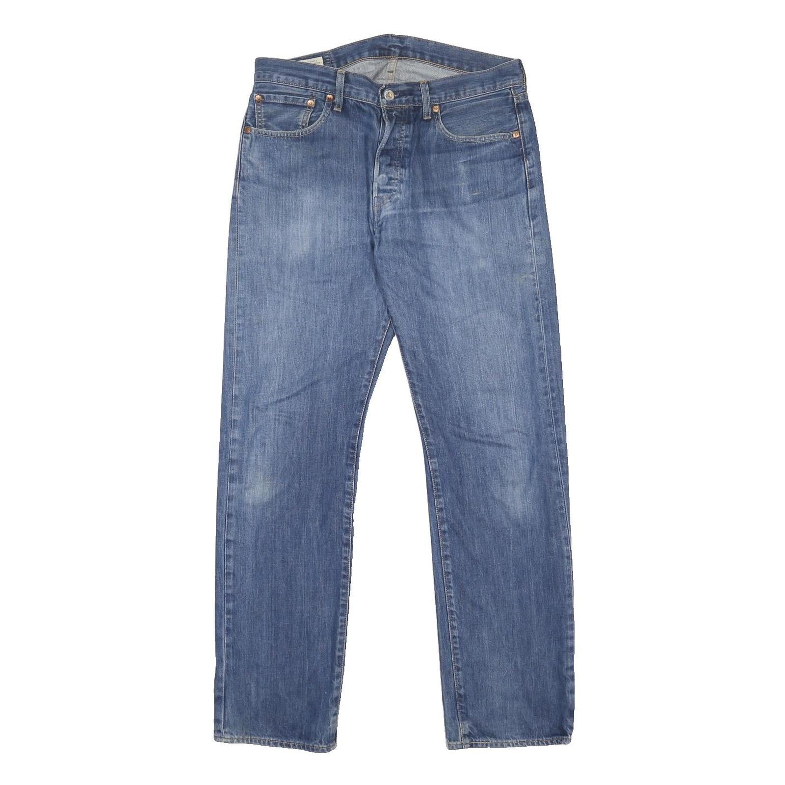 LEVI'S 501 Big E Mens Blue Regular Straight Denim Medium W32 L34 Classic Cotton