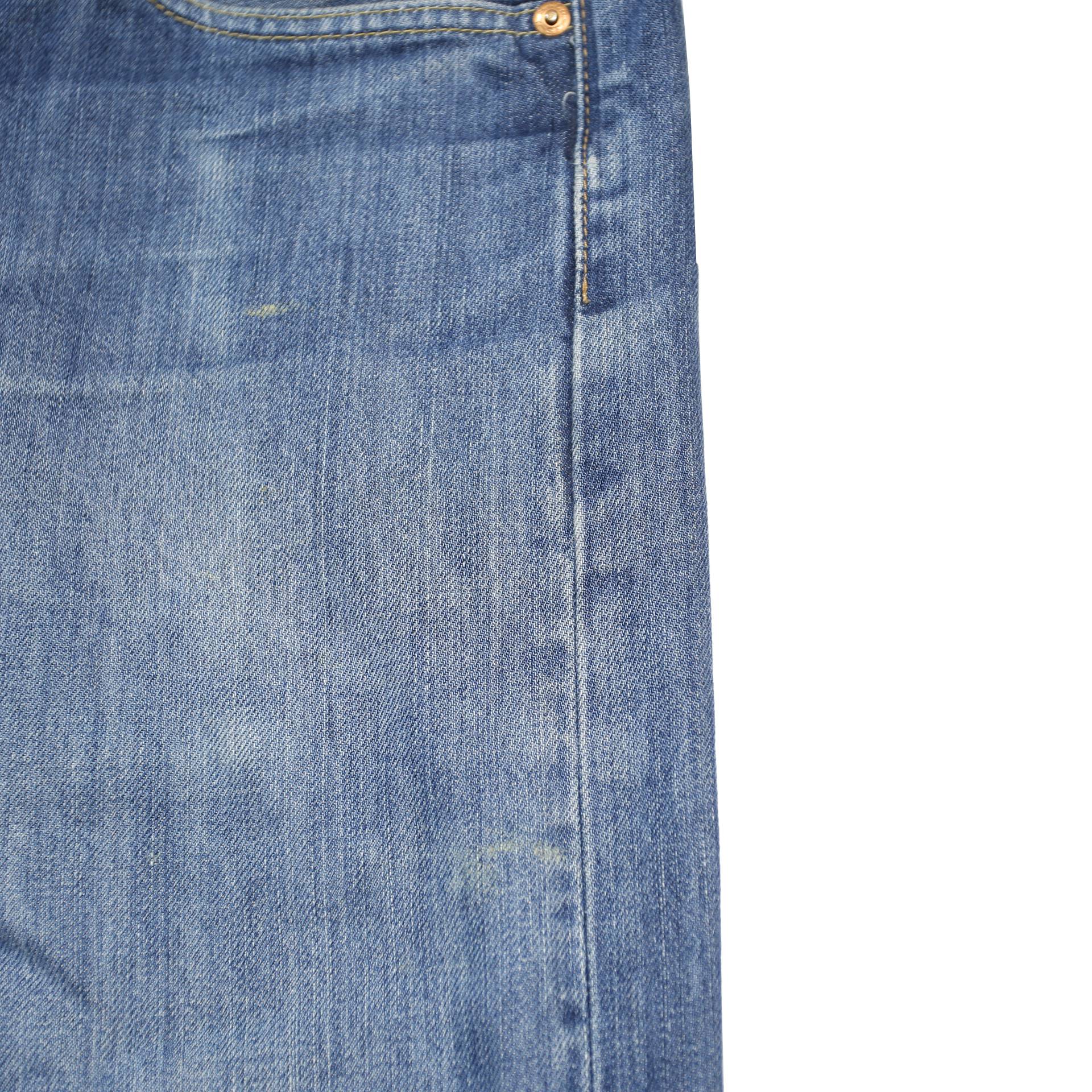 LEVI'S 501 Big E Mens Blue Regular Straight Denim Medium W32 L34 Classic Cotton