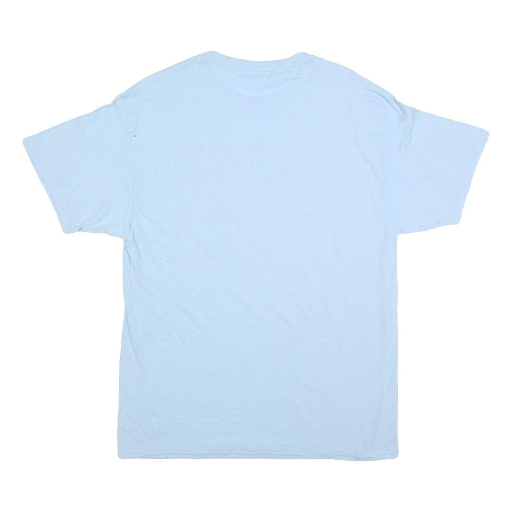 PORT & COMPANY Mens Light Blue Marian Engineering T-Shirt L Short Sleeve Crew