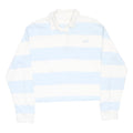 LEVI'S Womens Blue & White Striped Long Sleeve Polo Shirt S Cotton Casual