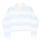 LEVI'S Womens Blue & White Striped Long Sleeve Polo Shirt S Cotton Casual