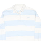 LEVI'S Womens Blue & White Striped Long Sleeve Polo Shirt S Cotton Casual