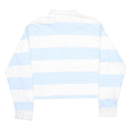 LEVI'S Womens Blue & White Striped Long Sleeve Polo Shirt S Cotton Casual