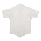 VAN HEUSEN Mens White & Cream Short Sleeve Cotton Blend Shirt S Casual Summer