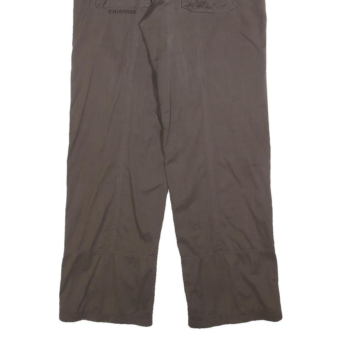 CHIEMSEE Womens Polyester Blend Brown Regular Fit Straight Leg Trousers W34 L32