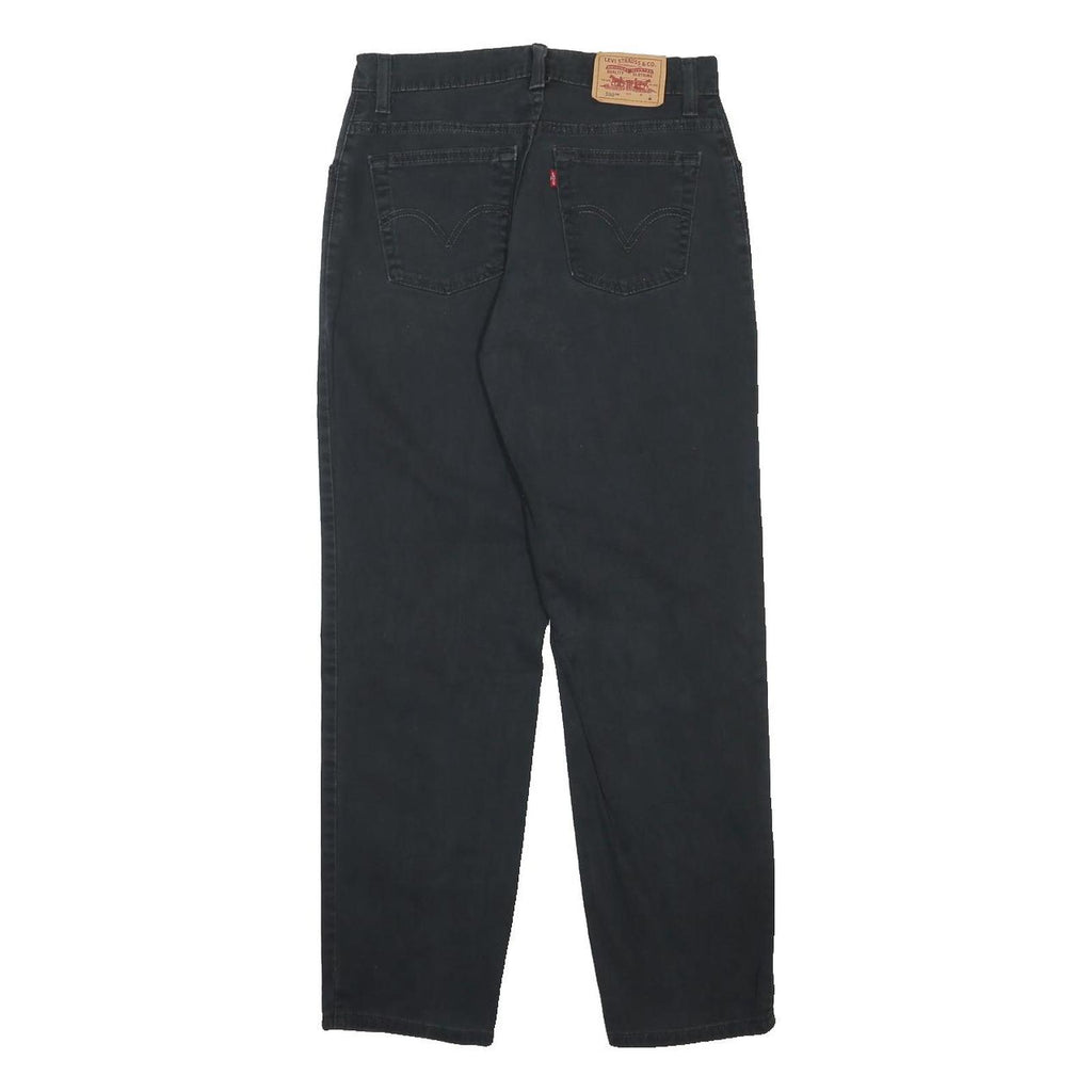 LEVI'S Womens Black Cotton Blend Relaxed Fit Straight Leg Denim Trousers W28 L29