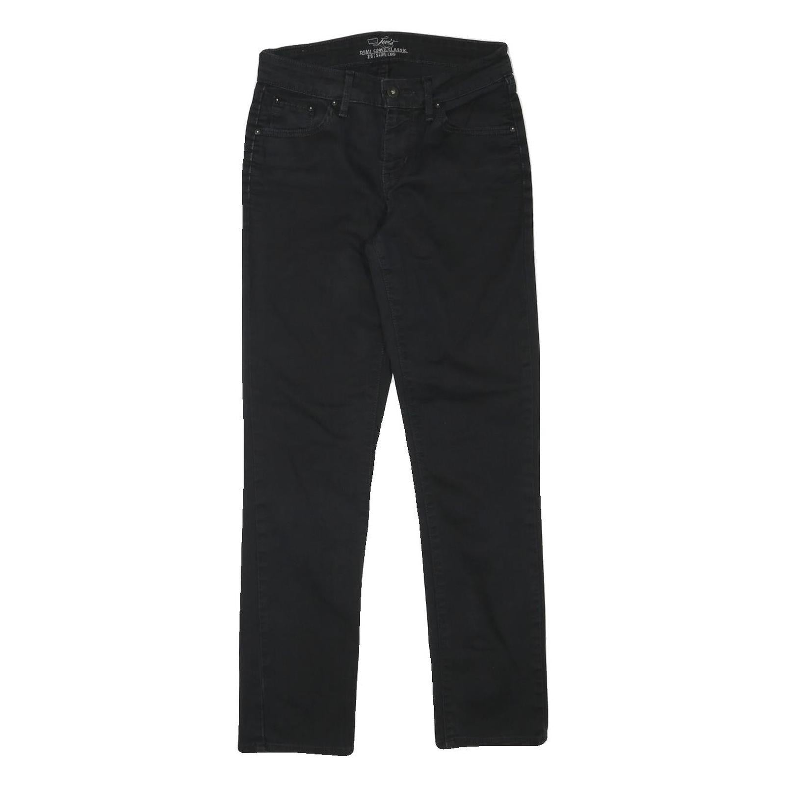 LEVI'S Womens Jeans Black Slim Skinny Denim W26 L28 Classic Zip Pocket