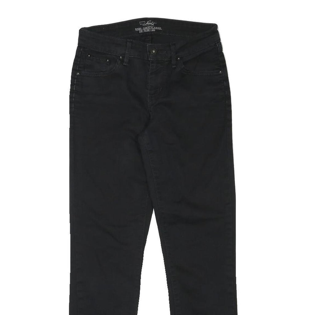 LEVI'S Womens Jeans Black Slim Skinny Denim W26 L28 Classic Zip Pocket