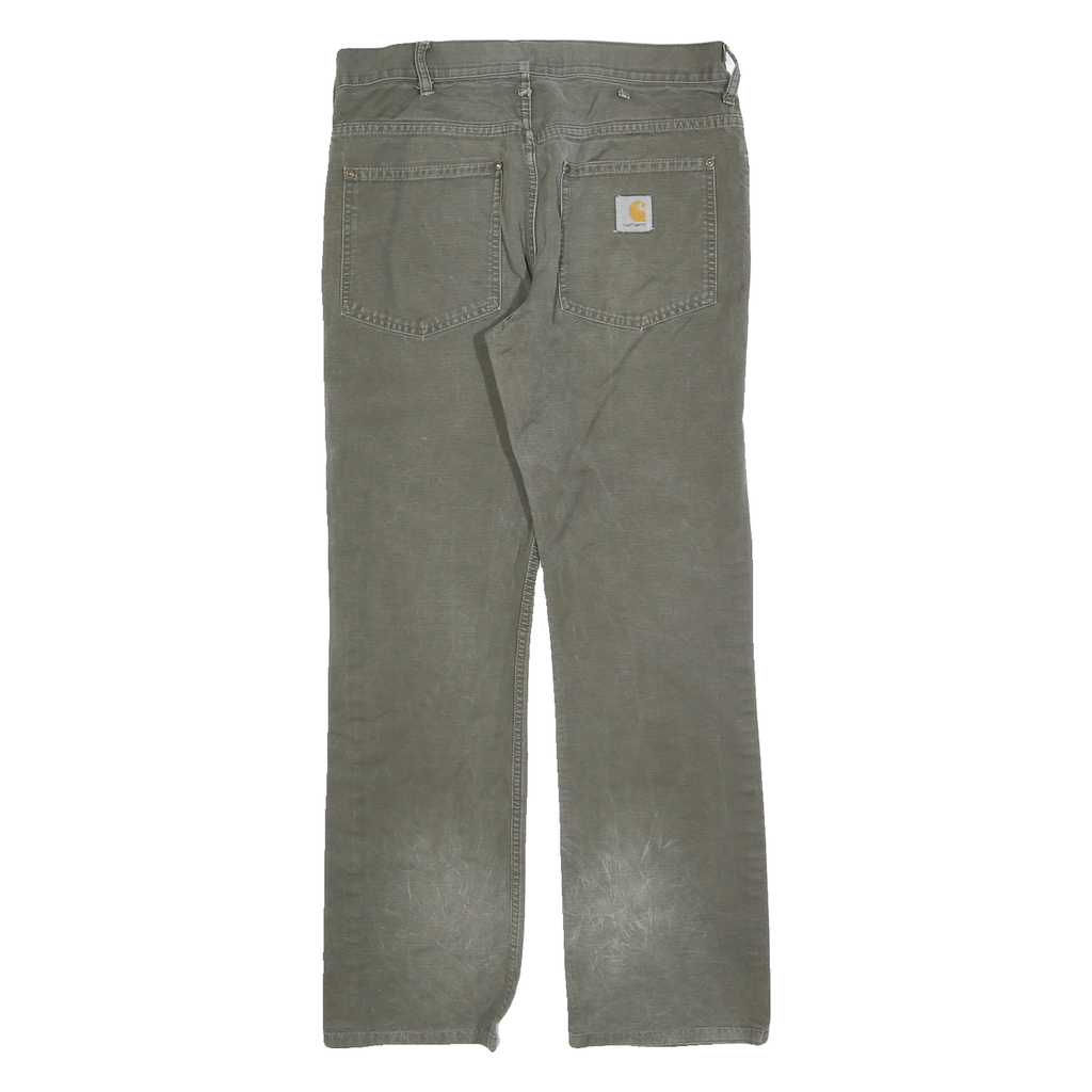 CARHARTT Mens Jeans Green Regular Straight Denim Medium W31 L32 Durable Zip