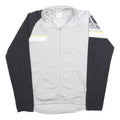ADIDAS Mens Grey & Black Sports Track Jacket S Polyester Zip Plain