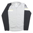 ADIDAS Mens Grey & Black Sports Track Jacket S Polyester Zip Plain